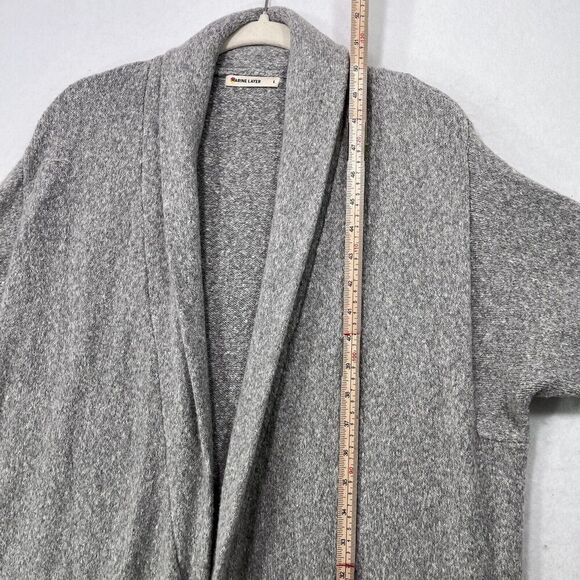 Marine Layer Cardigan Women L Quinn Duster Cardigan Frost Grey Open Long Soft - Picture 9 of 12